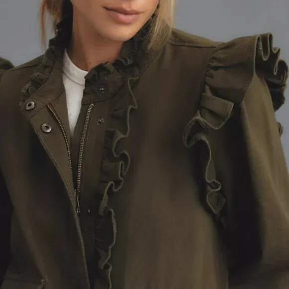 Brand New DOLAN Ruffled Utility Jacket - Picture 10 of 13